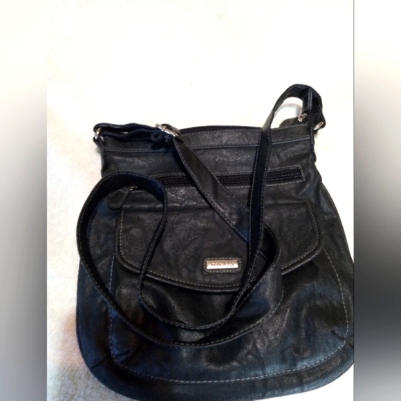 Black Purse Crossbody To Shoulder Minicci Adjustable Strap Man-made Material - Picture 1 of 9